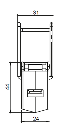 Spannverschluss mit Drahtbügel und Sicherung für industrielle Anwendungen